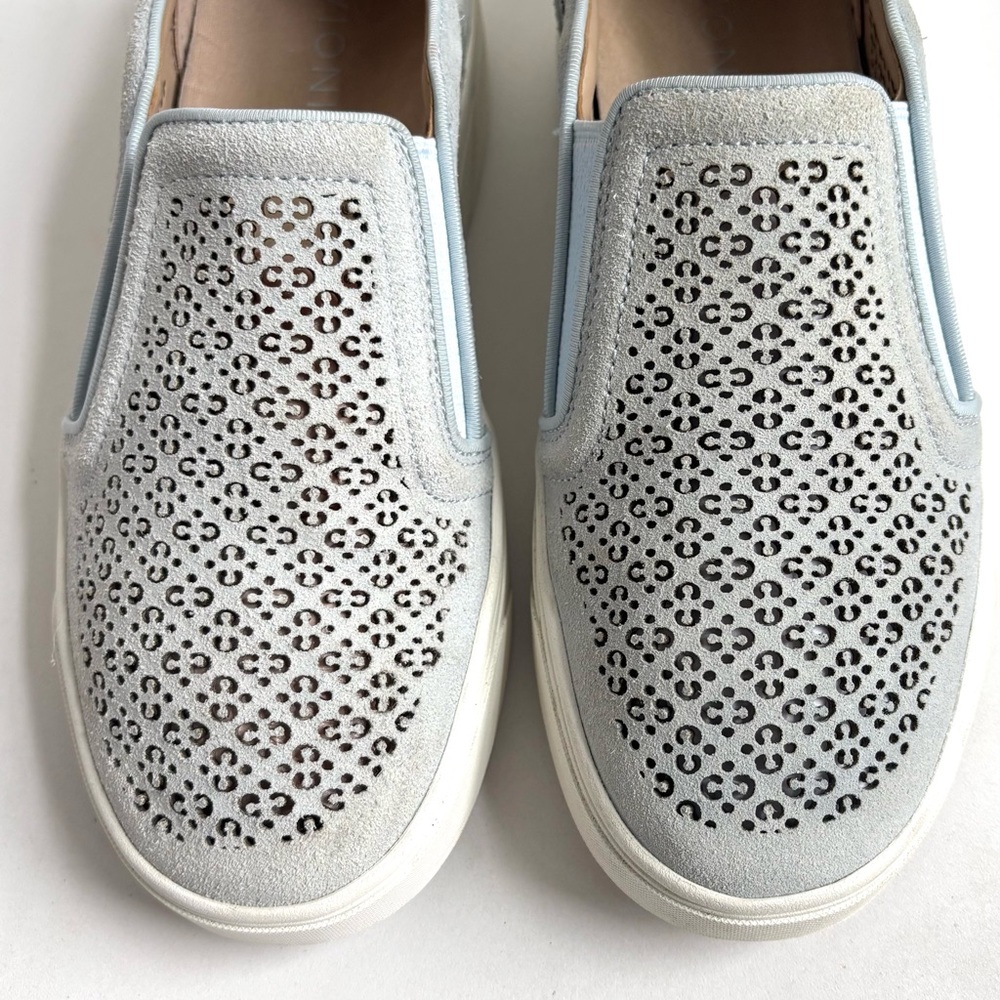 Vionic Kimmie Perf Perforated Suede Slip On Sneaker Blue Gray Size 7 - Picture 6 of 17